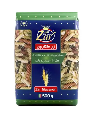 ماکارونی مته ای سبزیجات زرماکارون 500 گرم