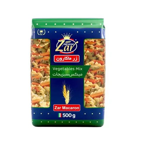 ماکارونی میکس سبزیجات زرماکارون 500 گرم